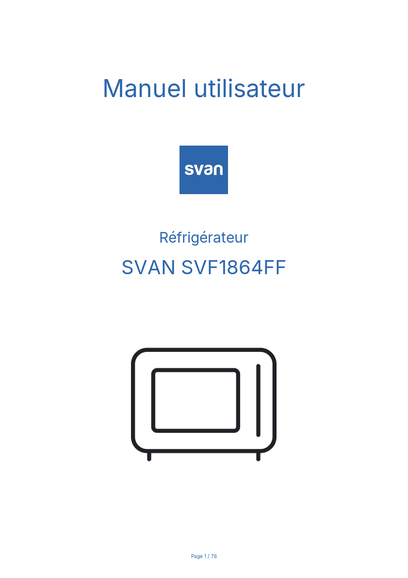 Image de la première page du manuel de l'appareil SVF1864FF
