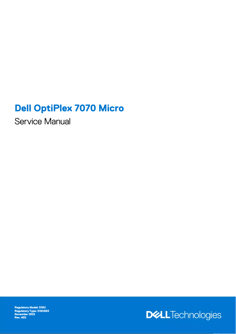 Page n°1 - Manuel utilisateur Dell OptiPlex 7070 Micro