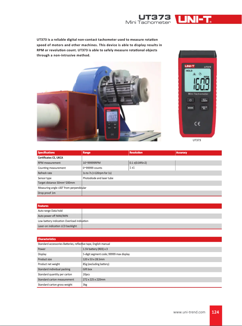 Image de la première page du manuel de l'appareil UT373