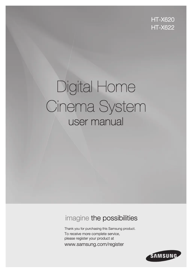 Image de la première page du manuel de l'appareil HT-X 620 T