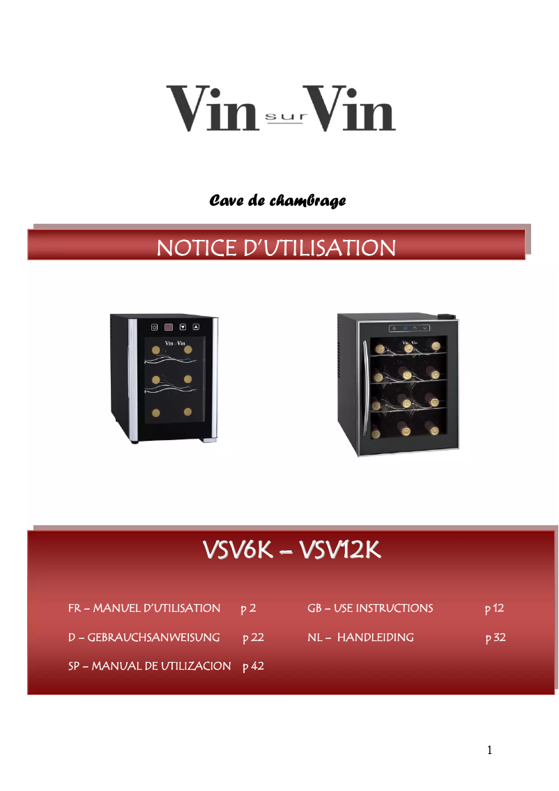 Page 1 de la notice Manuel utilisateur Climadiff VSV12K