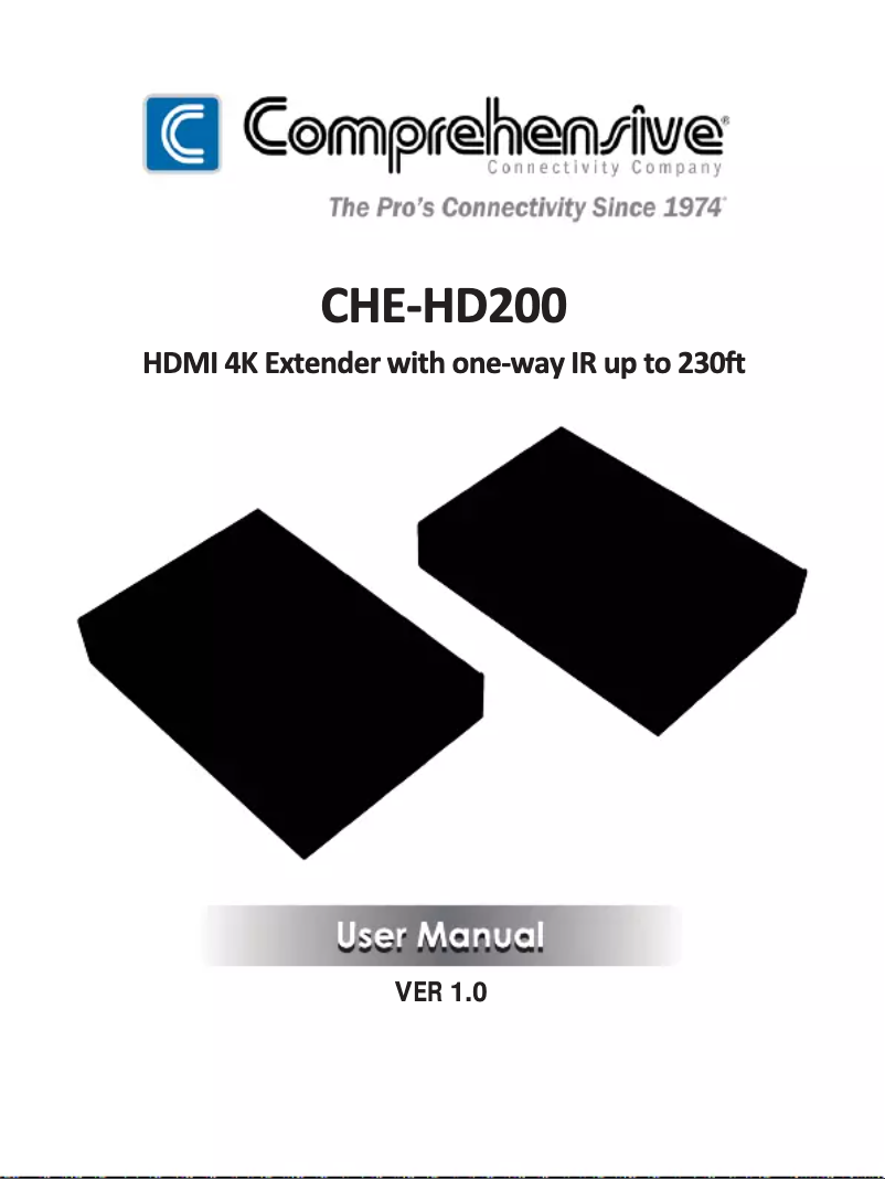 Page 1 de la notice Manuel utilisateur Comprehensive CHE-HD200