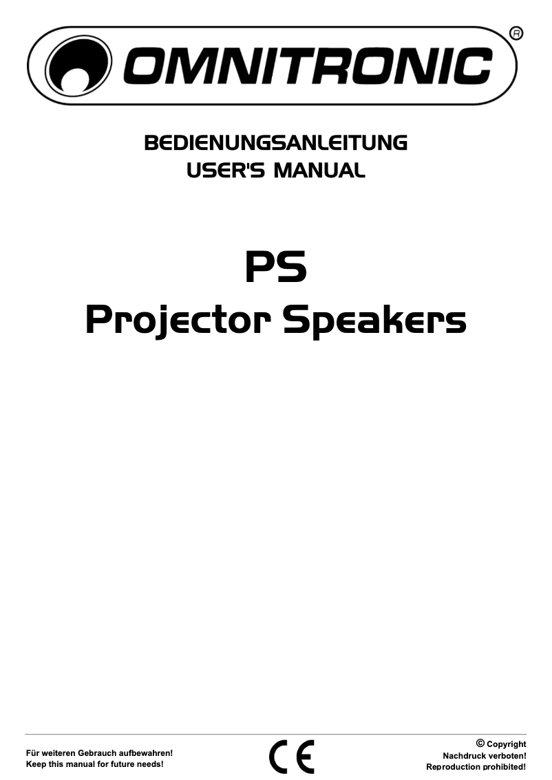 Page n°1 - Manuel utilisateur Omnitronic PS-20