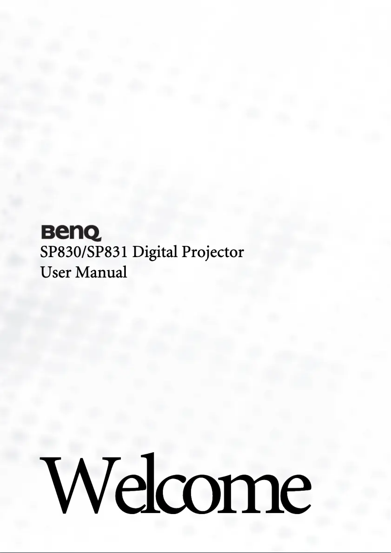 Image de la première page du manuel de l'appareil SP831