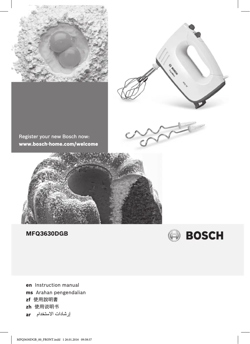 Page n°1 - Manuel utilisateur Bosch MFQ3630DGB