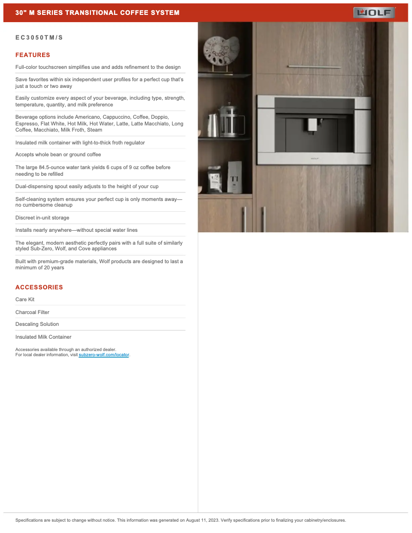 Page 1 de la notice Manuel utilisateur Wolf EC3050TM/S