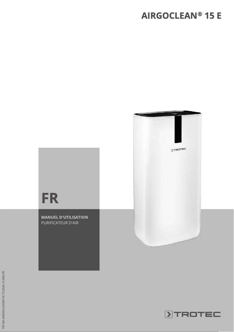 Page 1 de la notice Manuel utilisateur Trotec AirgoClean 15 E