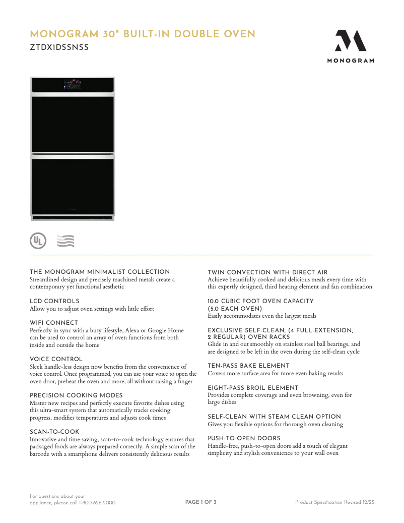 Image de la première page du manuel de l'appareil ZTDX1DSSNSS