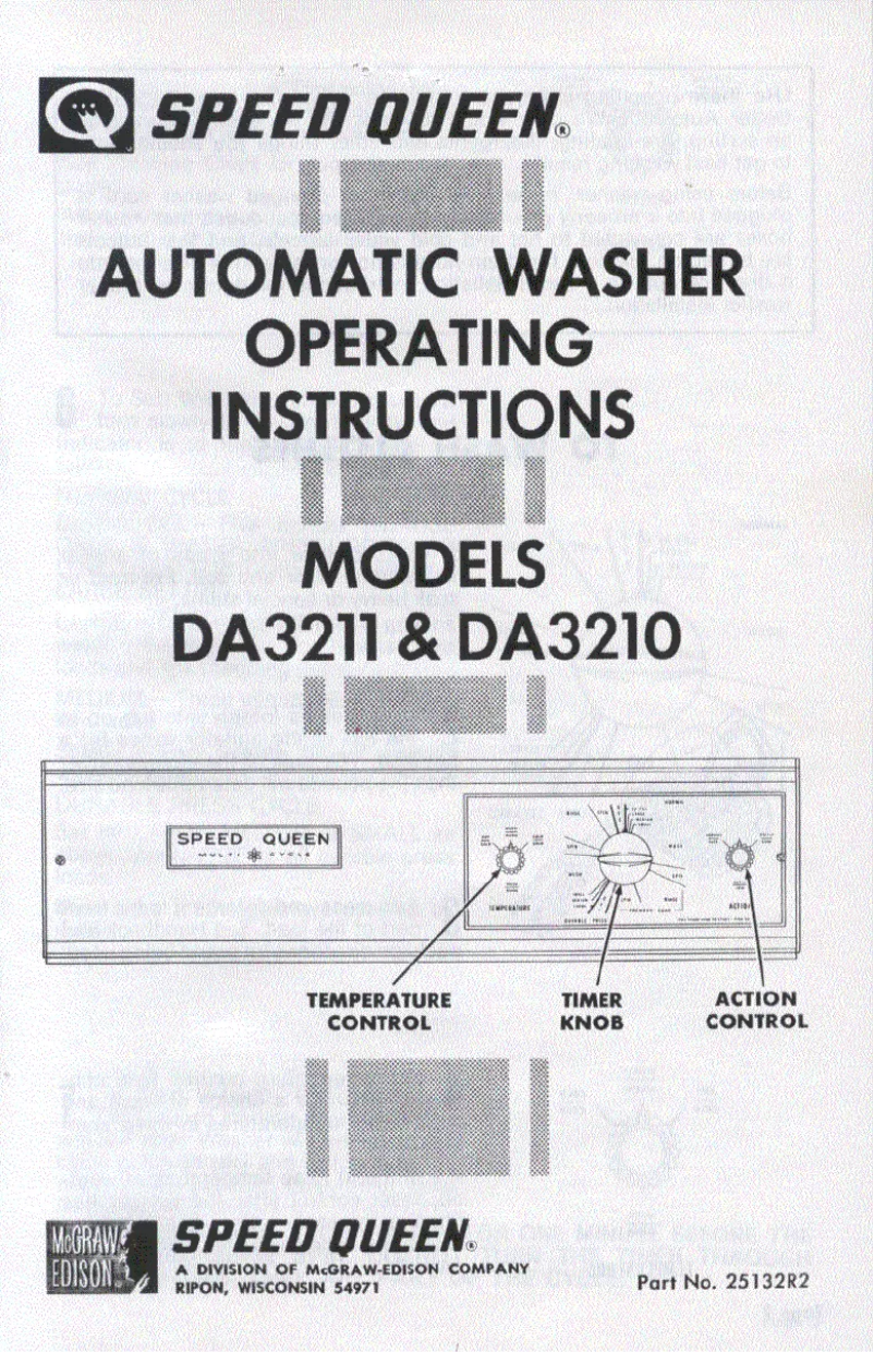 Página 1 del manual Manual de usuario Speed Queen DA3211
