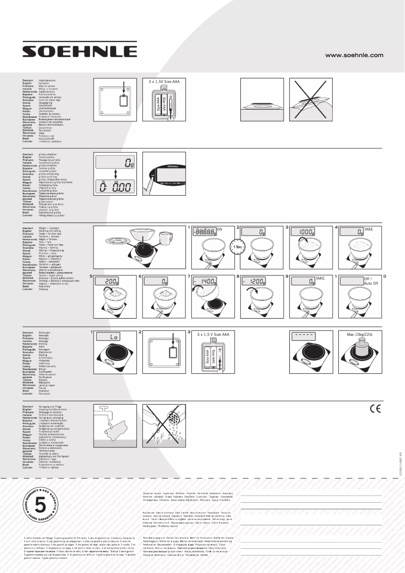 Page 1 de la notice Manuel utilisateur Soehnle Plateau 65086 3