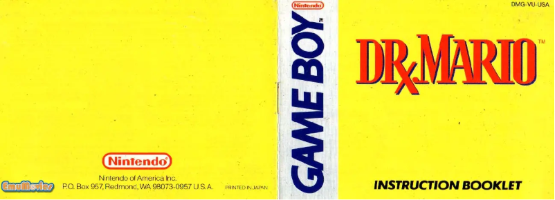 Image de la première page du manuel de l'appareil Dr. Mario (NES)