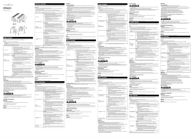 Page 1 de la notice Manuel utilisateur Nedis PIPS30012