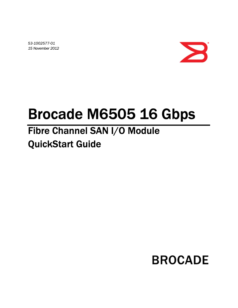Page n°1 - Guide d'installation Dell Brocade M6505