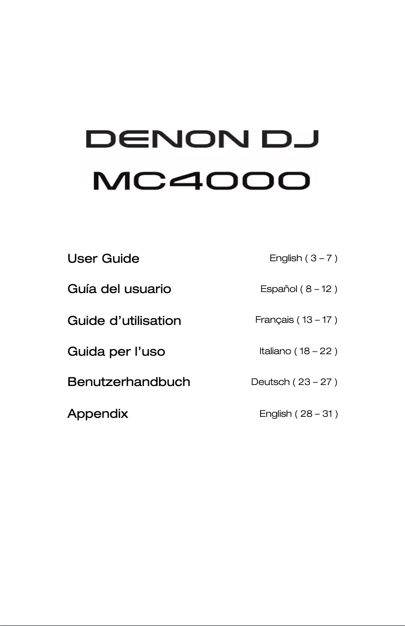 Image de la première page du manuel de l'appareil MC4000
