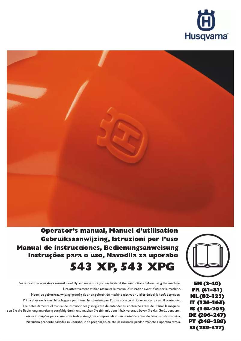 Page 1 de la notice Manuel utilisateur Husqvarna 288 XP