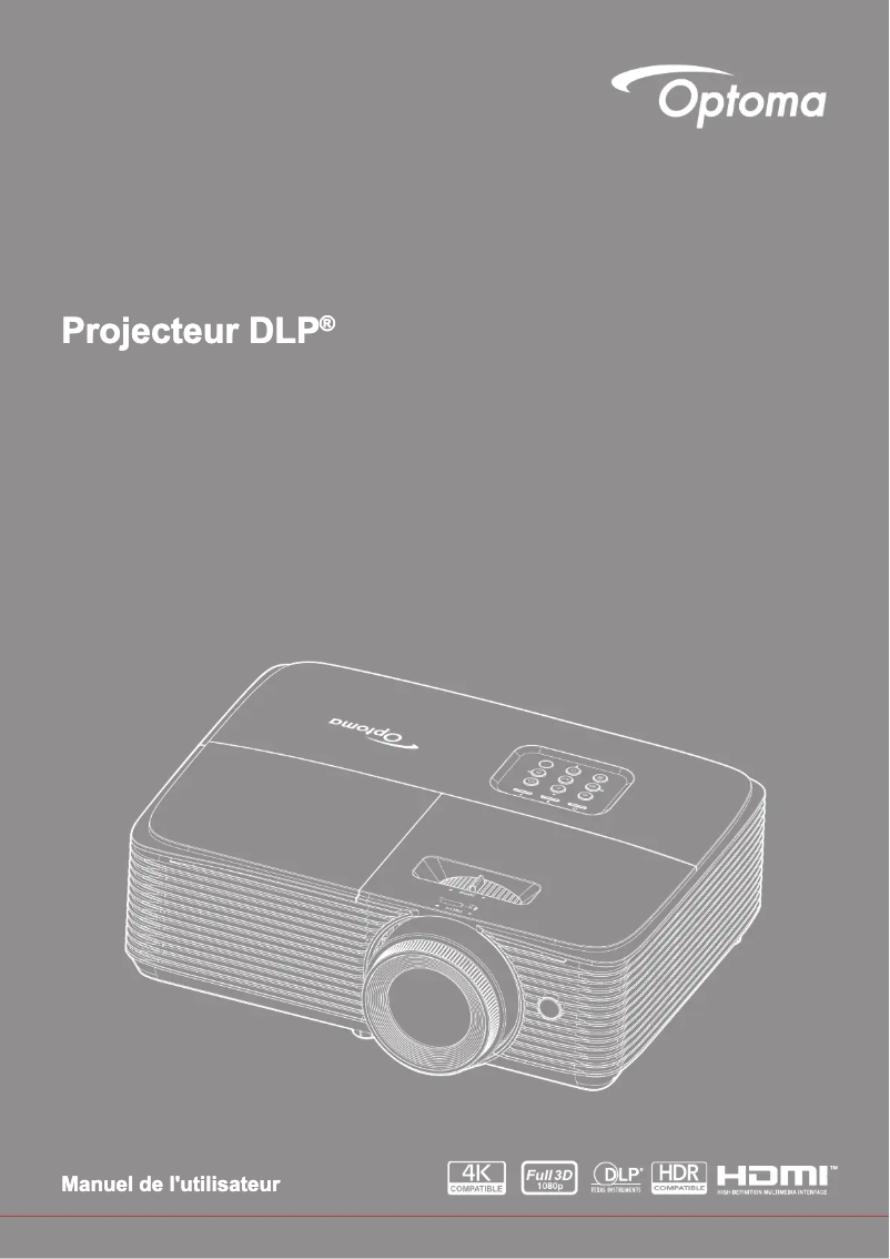 Page 1 de la notice Manuel utilisateur Optoma EH401