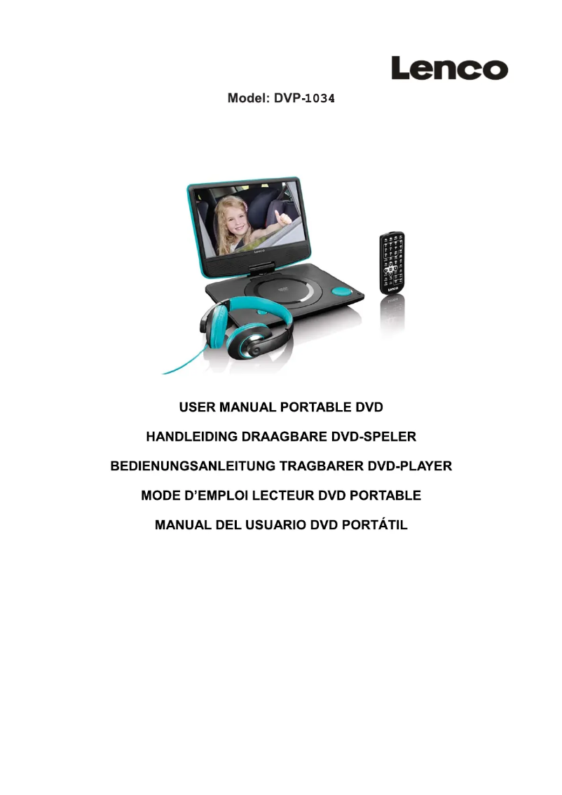 Page 1 de la notice Manuel utilisateur Lenco DVP-1034