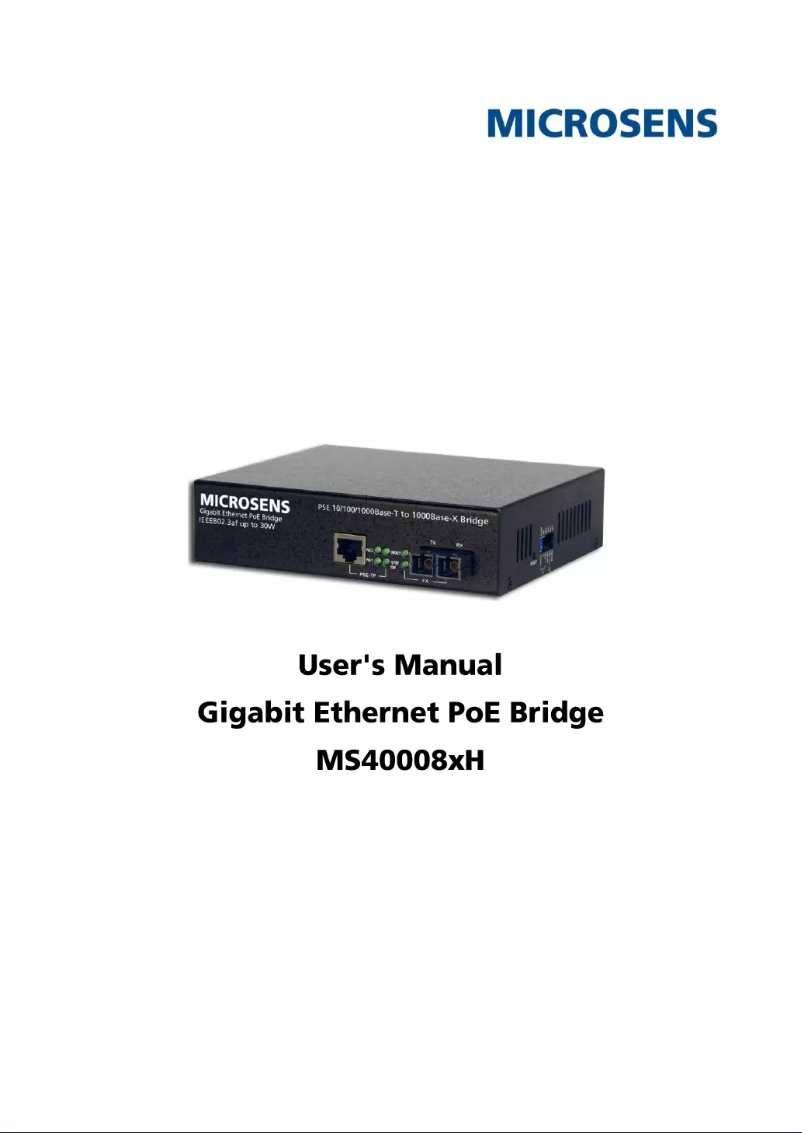 Page n°1 - Manuel utilisateur Microsens MS400080H