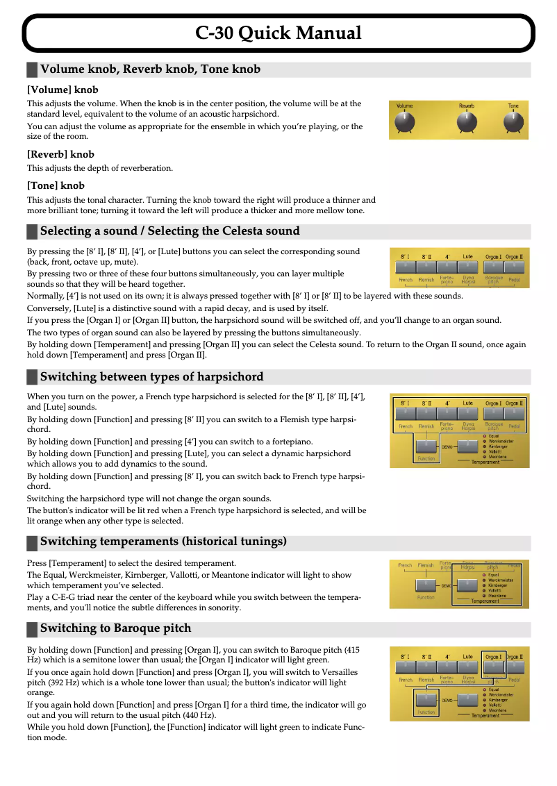 Page n°1 - Manuel utilisateur Roland C-30