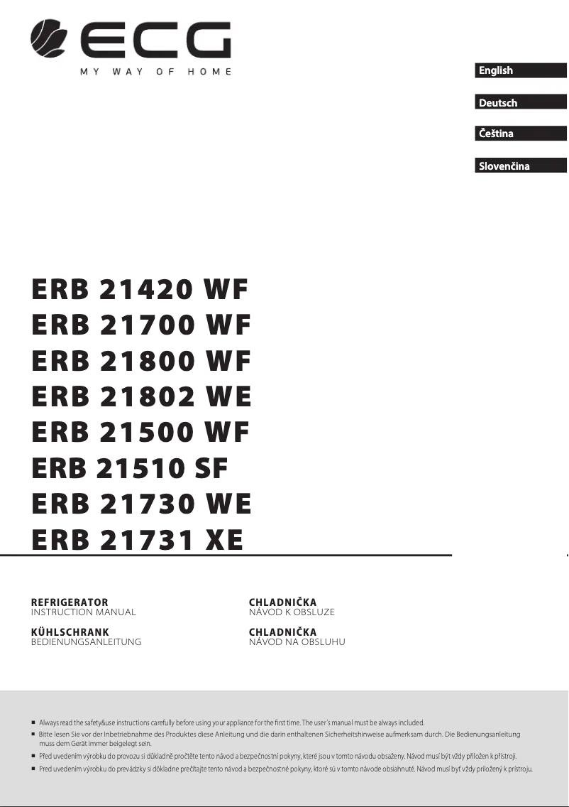 Página 1 del manual Manual de usuario ECG ERB 21730 WE