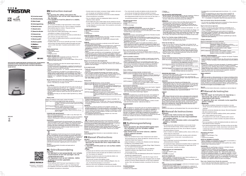 Image de la première page du manuel de l'appareil KW-2435