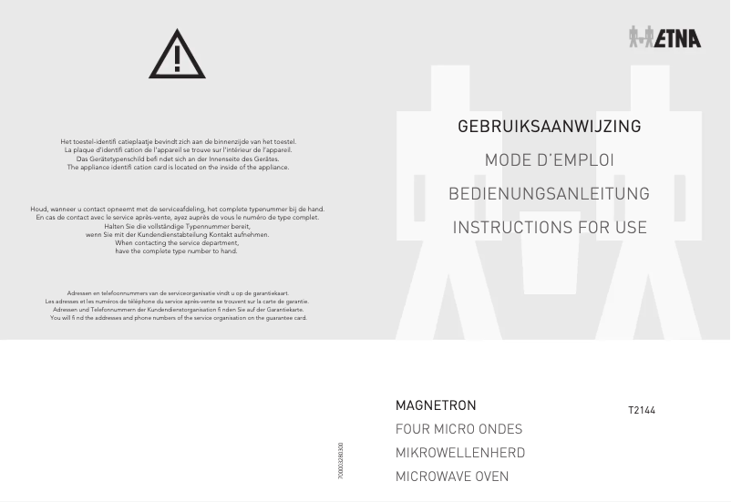 Page 1 de la notice Manuel utilisateur Etna T2144