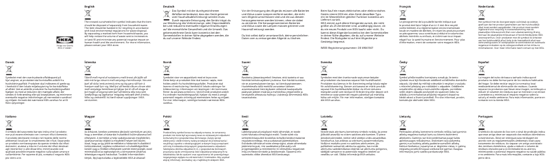 Page 1 de la notice Manuel utilisateur Ikea FÖRNUFTIG 704.880.64