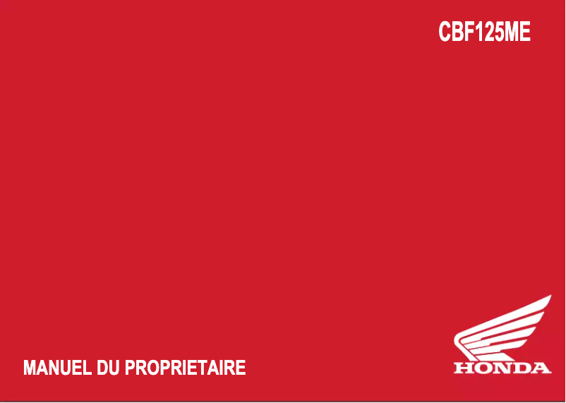 First page image of the manual for CBF125ME (2024)