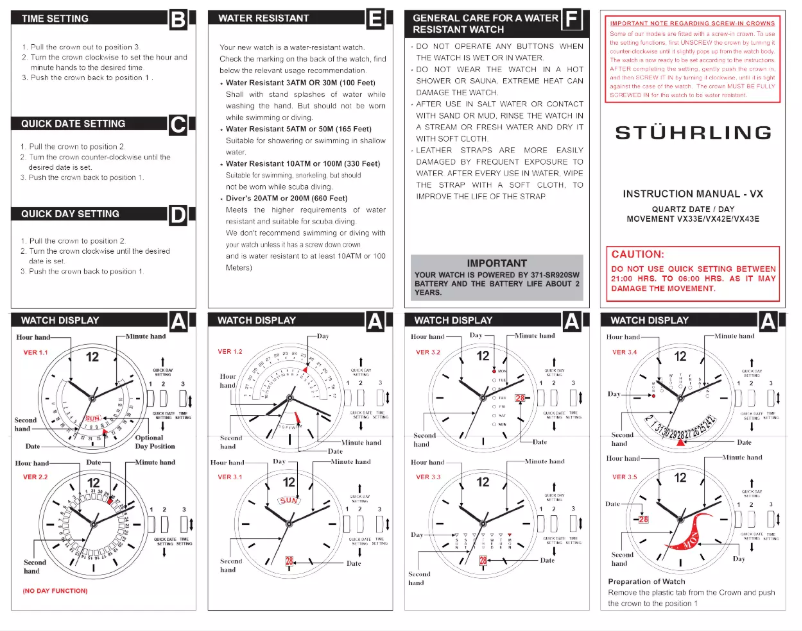 Page n°1 - Manuel utilisateur Stührling Aviator 452