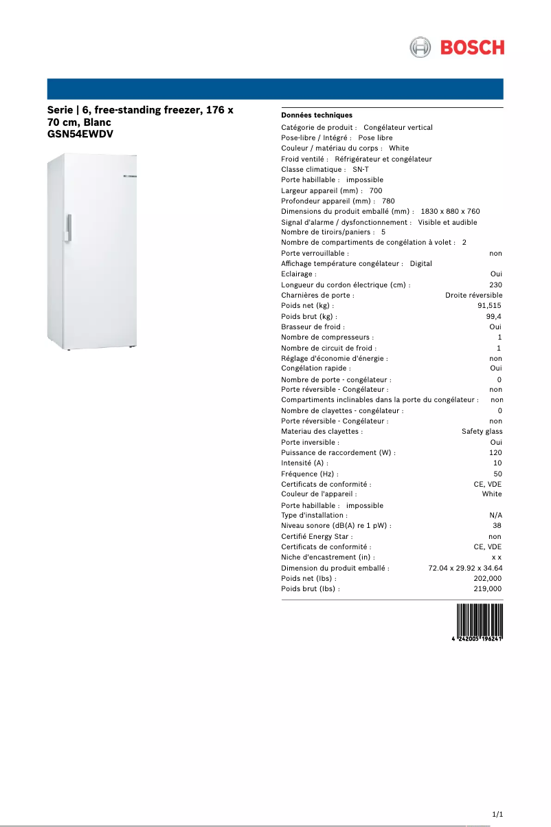 Image de la première page du manuel de l'appareil GSN54EWDV