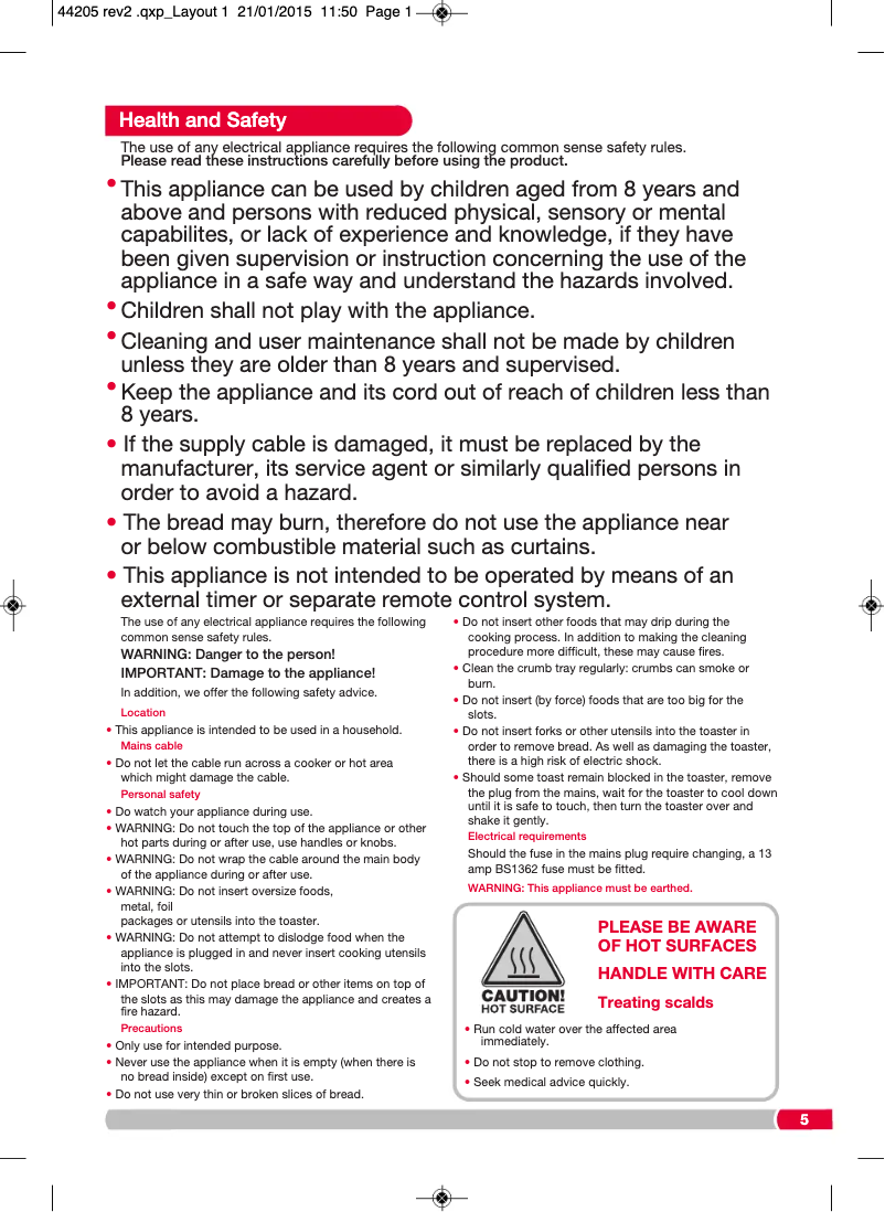 Page 1 de la notice Manuel utilisateur Morphy Richards Accents 44208