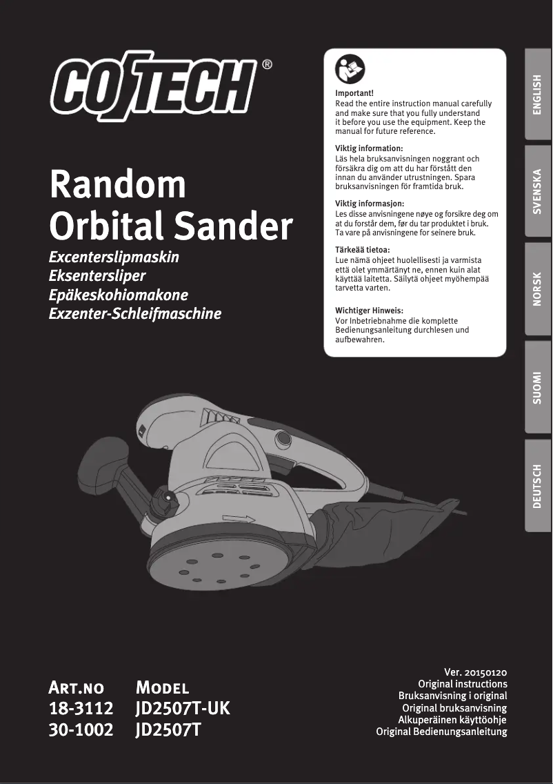 Page 1 de la notice Manuel utilisateur Cotech JD2507T