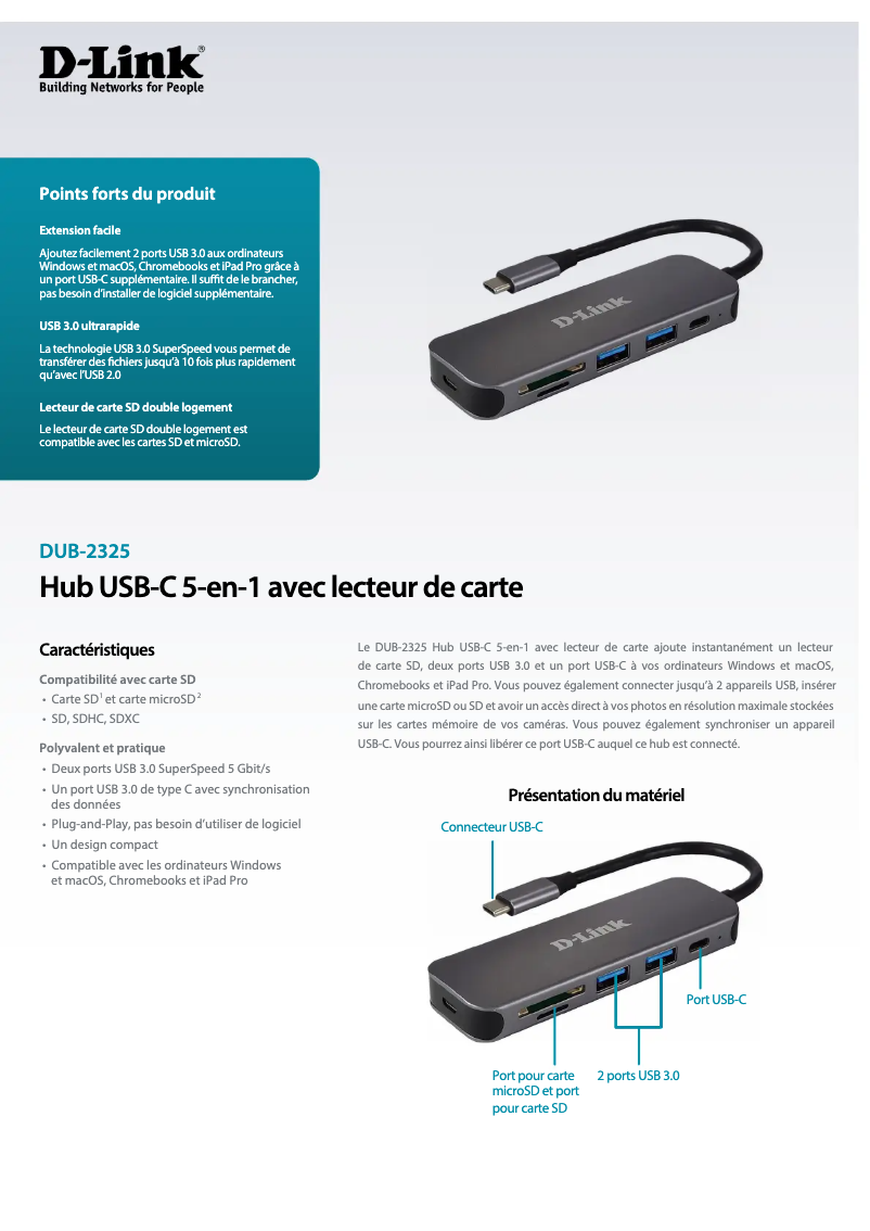 Page 1 de la notice Manuel utilisateur D-Link DUB-2325