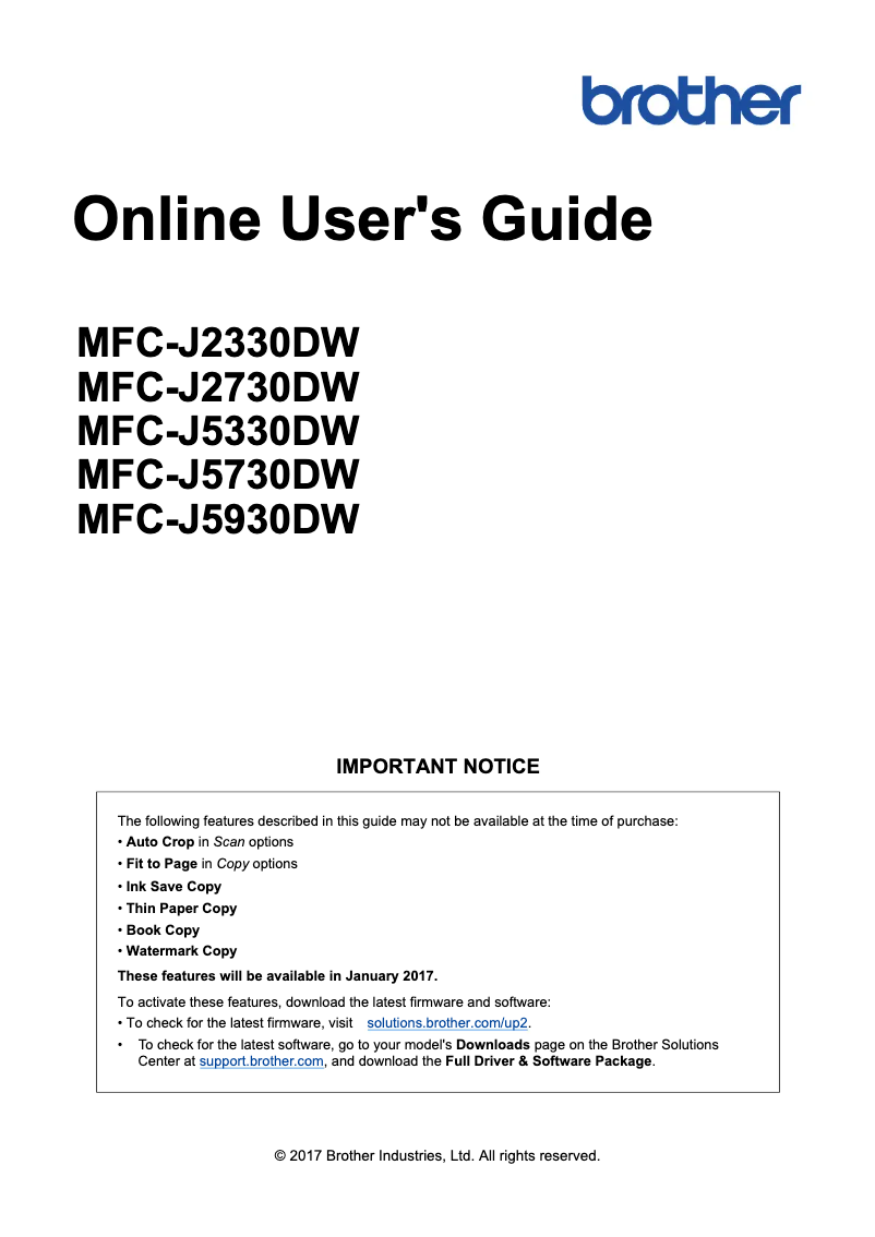 Image de la première page du manuel de l'appareil MFC-J2330DW