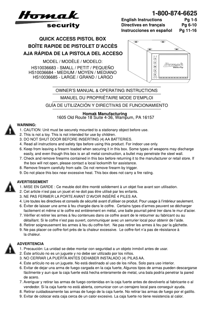 Image de la première page du manuel de l'appareil HS10036685