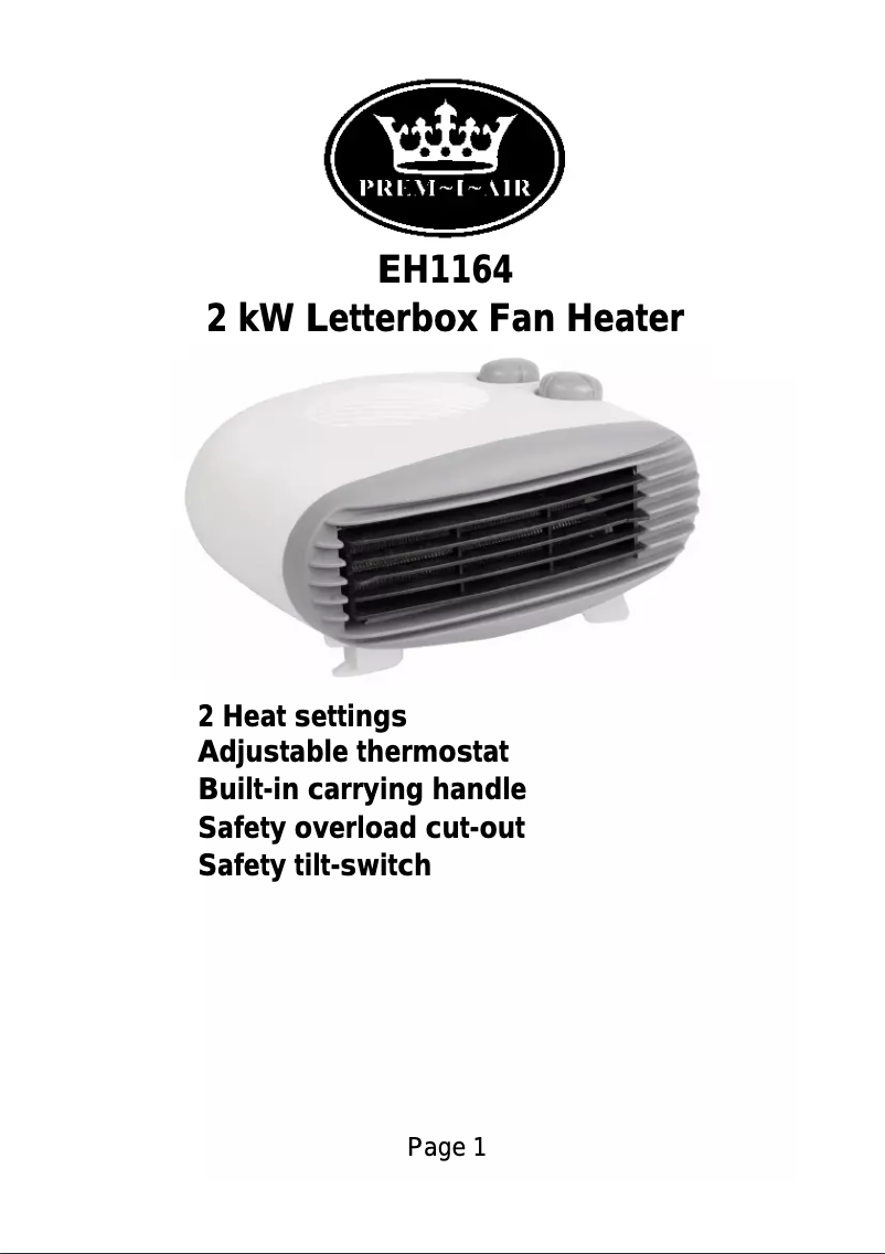 Image de la première page du manuel de l'appareil EH1164