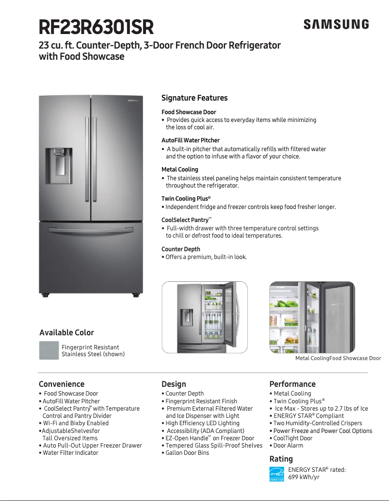 Image de la première page du manuel de l'appareil RF23R6301SR