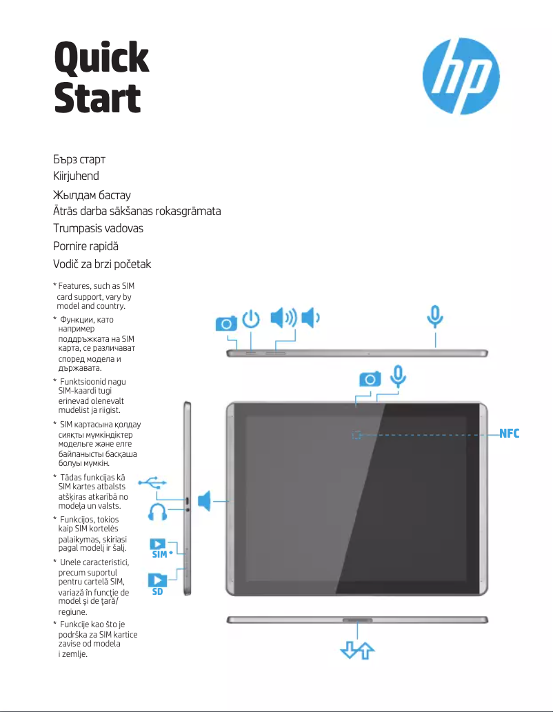 Page 1 de la notice Guide d'installation HP Pro Slate 12