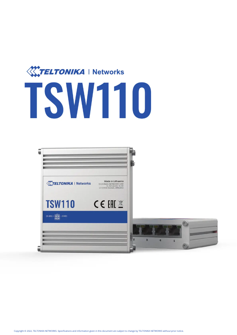 Page n°1 - Fiche technique Teltonika TSW110