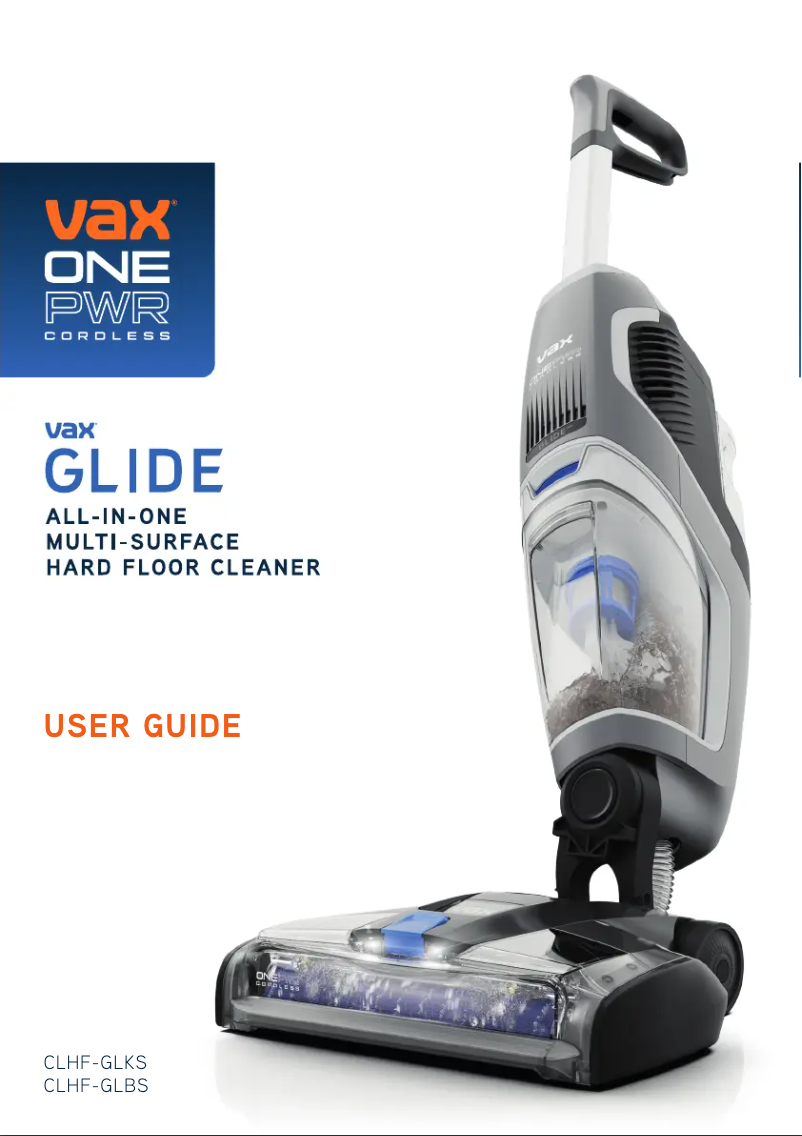 Page 1 of the manual User Manual Vax ONEPWR Glide CLHF-GLBS
