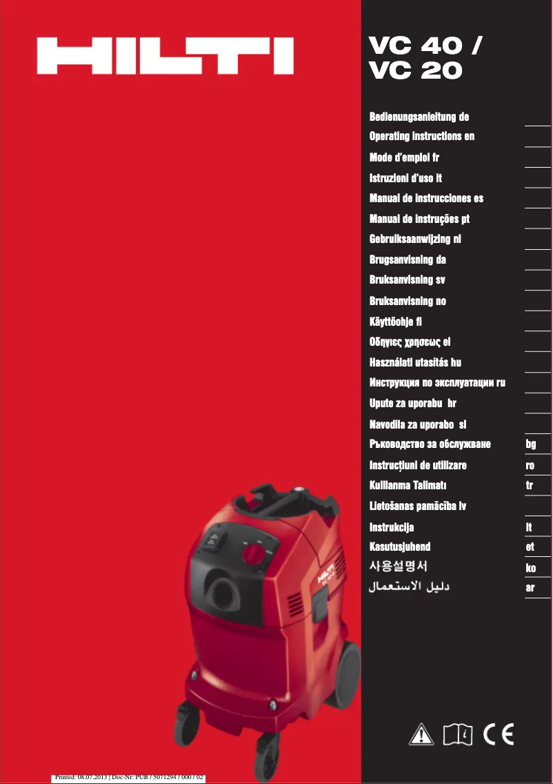 Image de la première page du manuel de l'appareil VC 40-U(M)