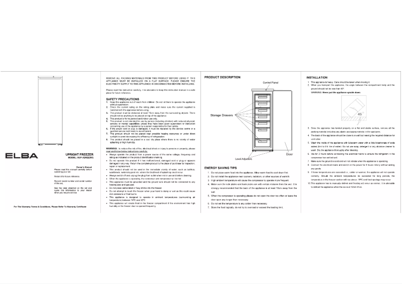 Image de la première page du manuel de l'appareil EUF-A2922(SV)