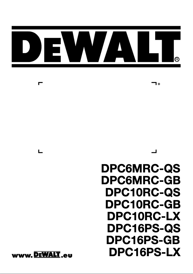 Page n°1 - Manuel utilisateur DeWalt DPC6MRC-QS