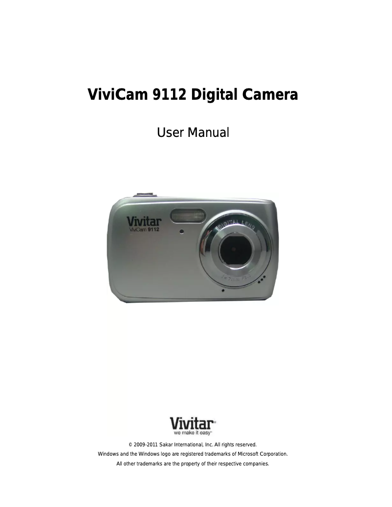 Image de la première page du manuel de l'appareil ViviCam 9112