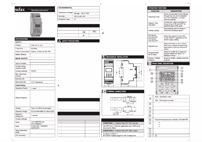 Página 1 del manual Manual de usuario Selec TS2M1-2-16A