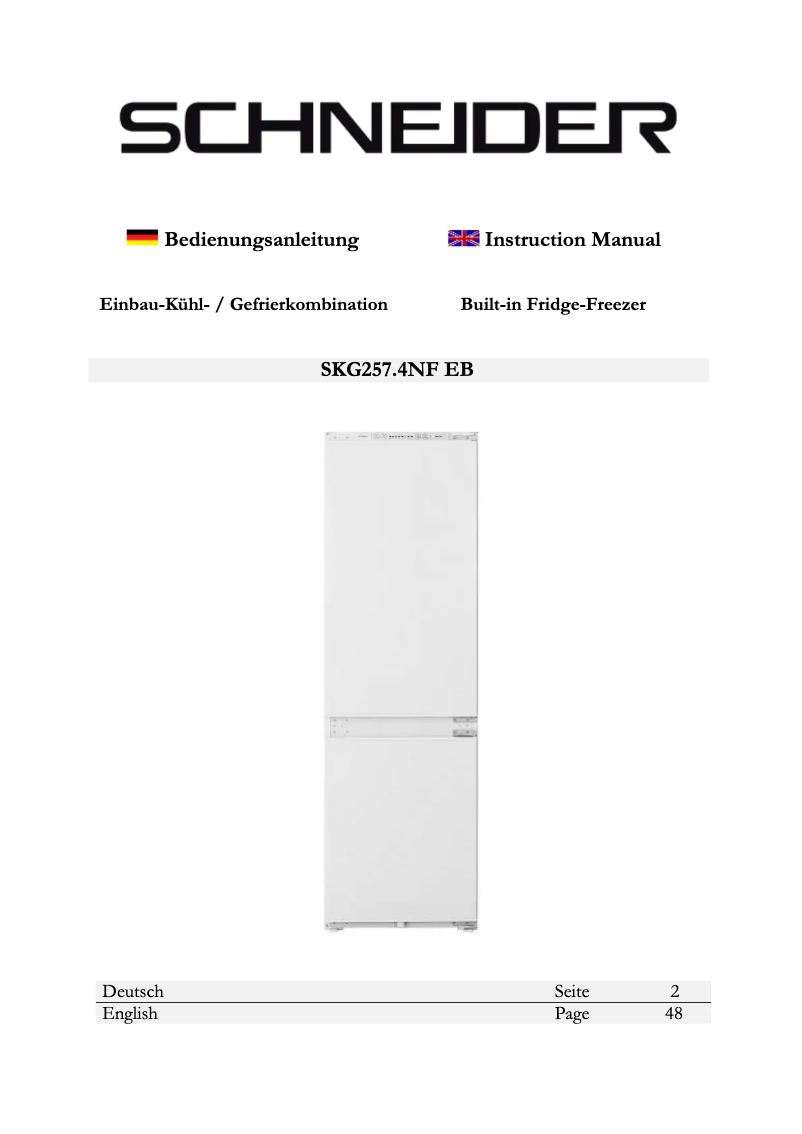 Página 1 del manual Manual de usuario Schneider SKG 257.4 NF EB