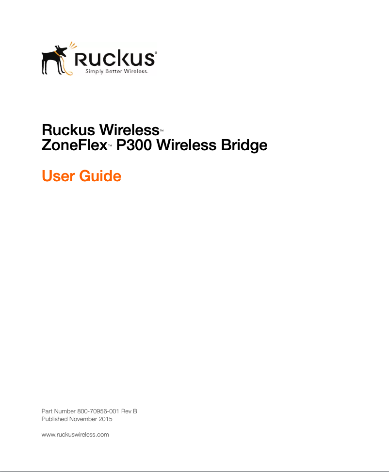 Page 1 de la notice Manuel utilisateur Ruckus Wireless ZoneFlex P300