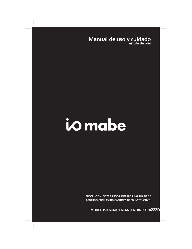 Page 1 de la notice Manuel utilisateur Mabe IO7686SS0