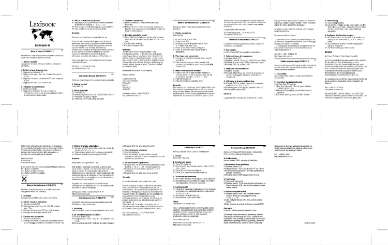 Page 1 de la notice Manuel utilisateur Lexibook EL310I