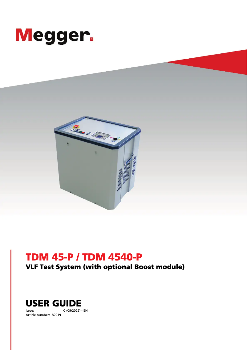 Page 1 de la notice Manuel utilisateur Megger TDM45